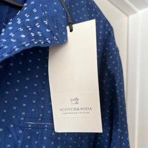 Scotch & Soda XXL Blue Patterned Button Up Shirt